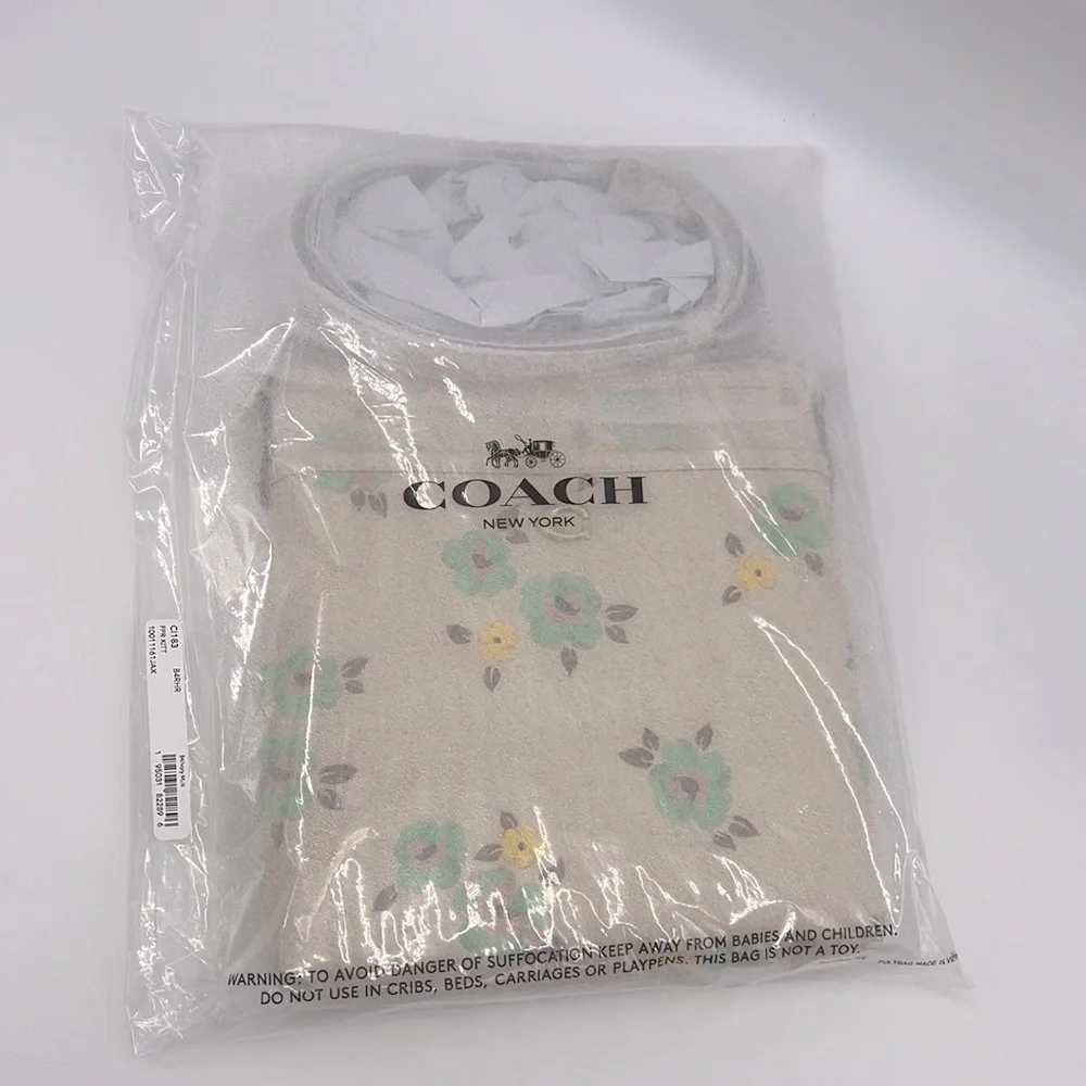 Coach Kitt Messenger Crossbody With Floral Print Brass/Ivory Multi - Picture 13 of 16